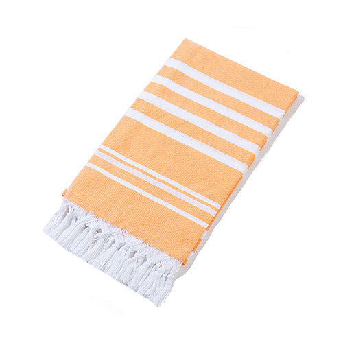 New Turkish Color Bath Towel Tassel Striped Yarn-Dyed Beach Towel Cotton Children's Towel Can Be Customized