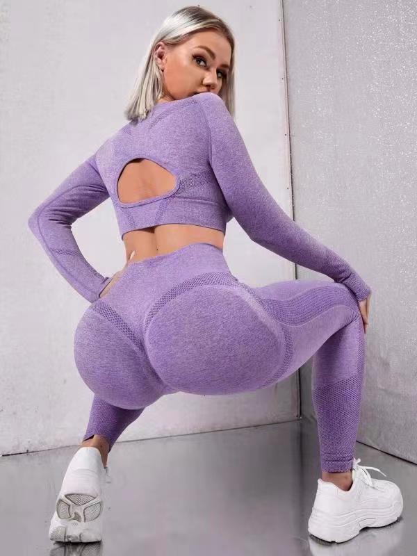 Seamless Peach Tight Hip Lift Yoga Suit Sports Running Fitness Suit Two-Piece Women