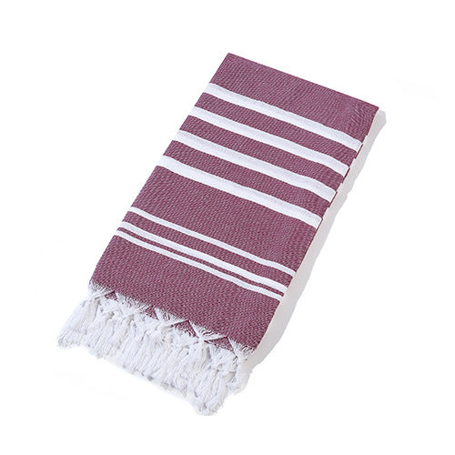 New Turkish Color Bath Towel Tassel Striped Yarn-Dyed Beach Towel Cotton Children's Towel Can Be Customized