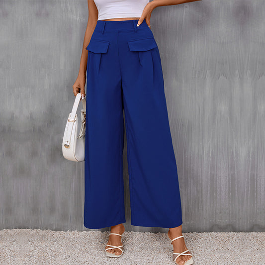 New Autumn New Pants Slimming Blue Wide-Leg Pants