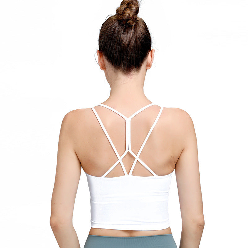 Autumn New Anti-Bacterial Yoga Vest Bare Feeling Hair Sports Underwear With Chest Pad Fitness Running Yoga Wear Bra