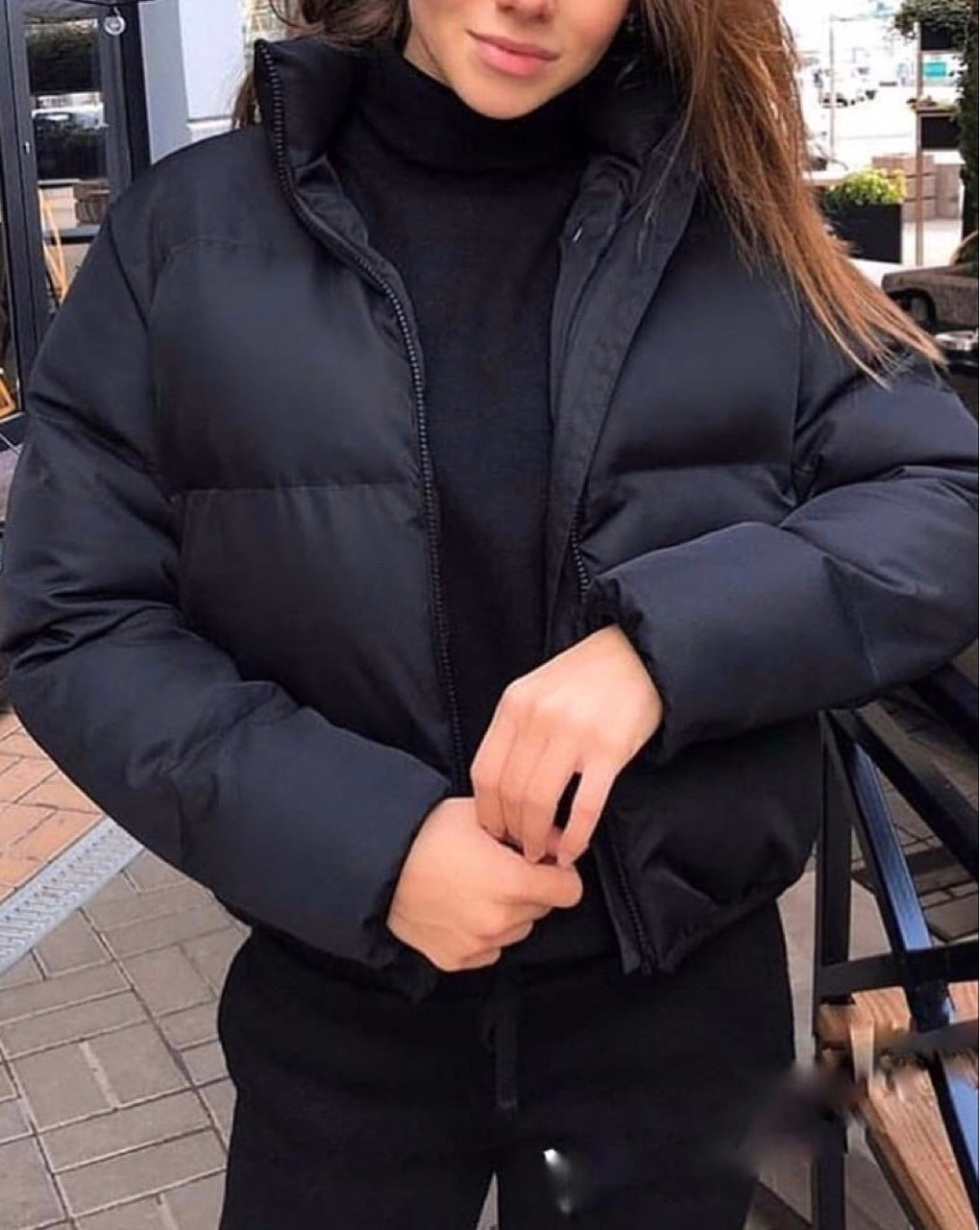 Fashion Coat Solid Color Standard Collar Oversized Short Jacket Winter And Autumn Women's Down Jacket