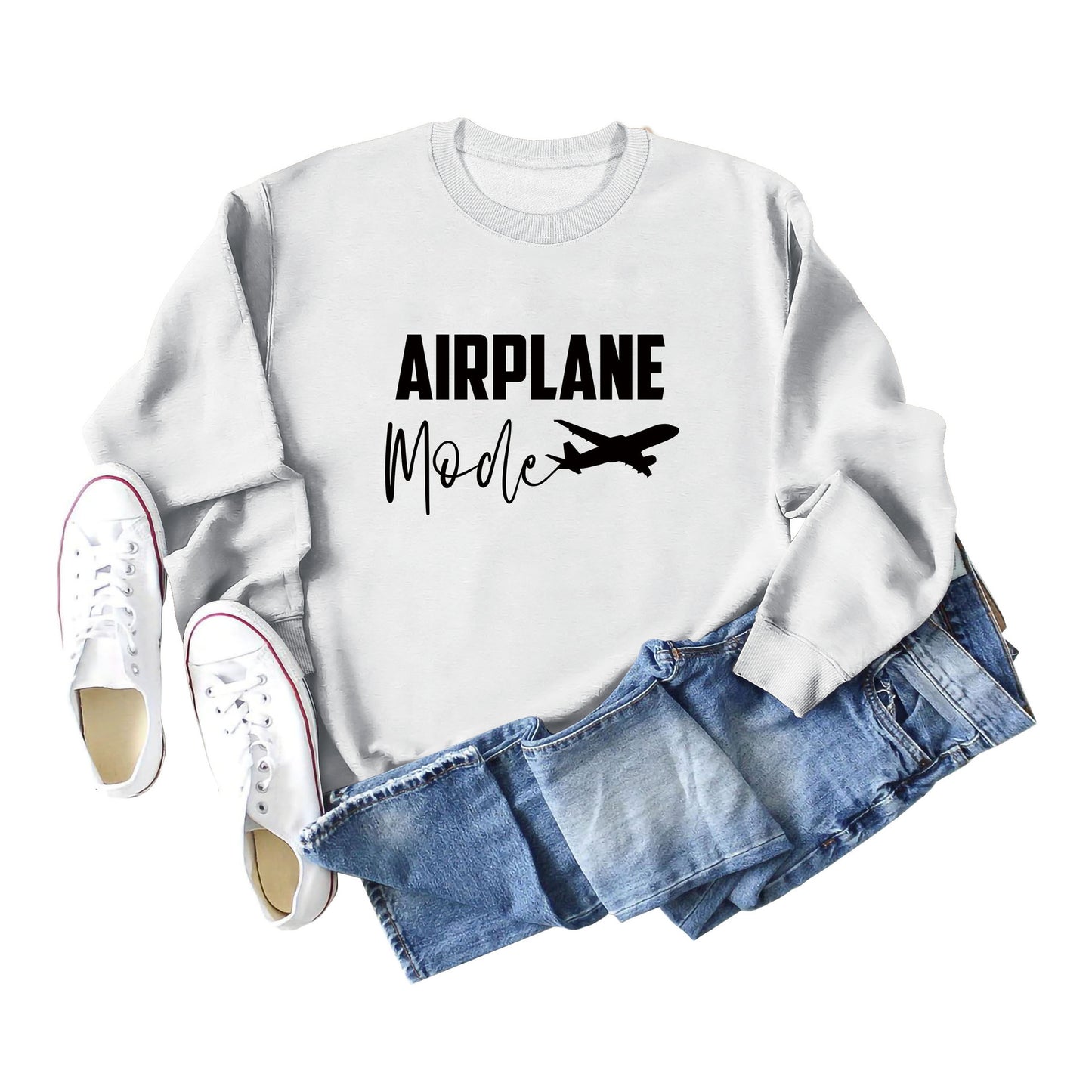 Airplane Letter Plus-Size Women's Fall And Winter Hoodie