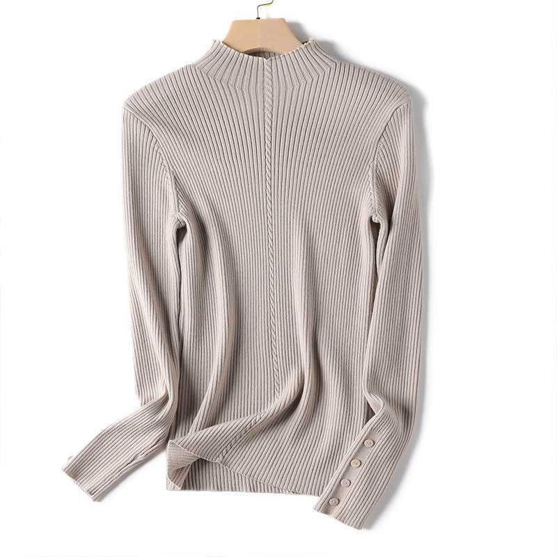 Soft Waxy Machine Washable Half Turtleneck All Wool Sweater Autumn And Winter Warm Base Sweater