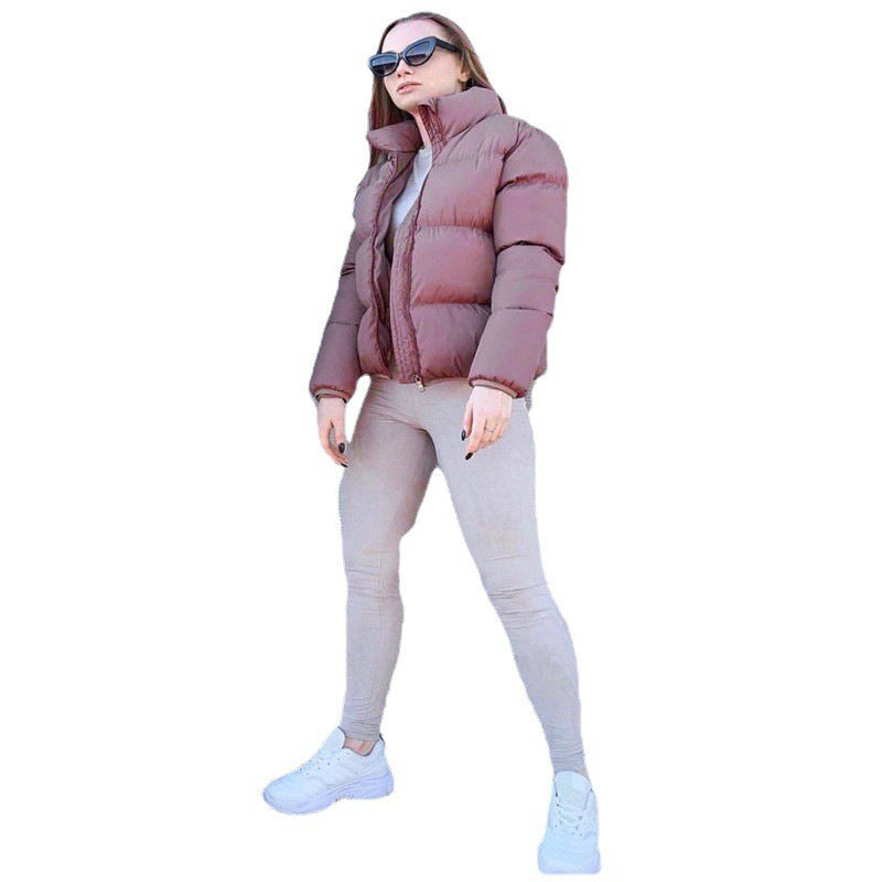 Fashion Coat Solid Color Standard Collar Oversized Short Jacket Winter And Autumn Women's Down Jacket