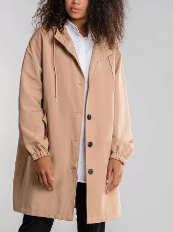 Women's Large Size Trench Coat In The Long Loose Long-Sleeved Coat Multi-Color Option