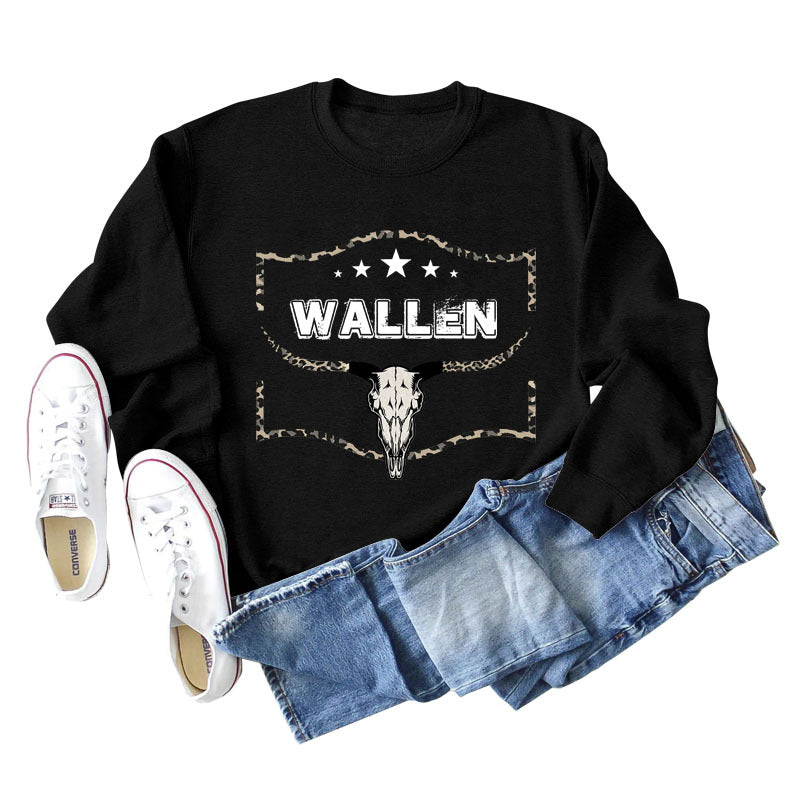 Wallen Cowhide Leopard Print Letters Fashion Baggy Long Sleeve Ebay Plus Size Hoodie