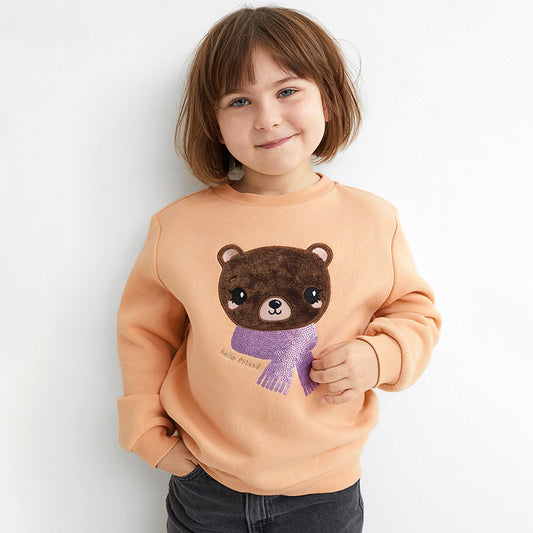 Long-Sleeved Girls' Hoodie Cartoon Pullover Children's Hoodie Cute Autumn Cotton Top