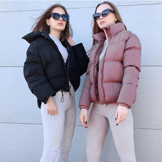 Fashion Coat Solid Color Standard Collar Oversized Short Jacket Winter And Autumn Women's Down Jacket