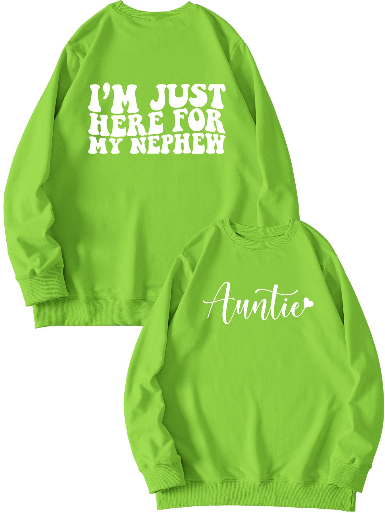 Casual Hoodless Hoodie Auntie I'M Just Here New Double-Sided Printed Crew-Neck Long-Sleeved Shirt