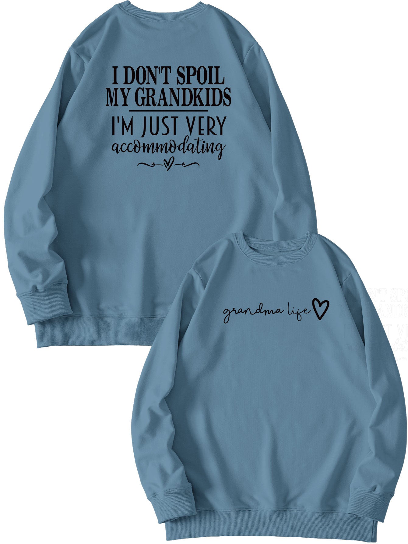 I Don't Spoil My Grandkids. Letter-Printed Hoodie With Long Sleeves