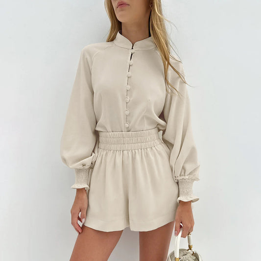 Spring On The New Fashion Leisure Sports Set Simple Long Sleeve Short Jacket Two-Piece Women