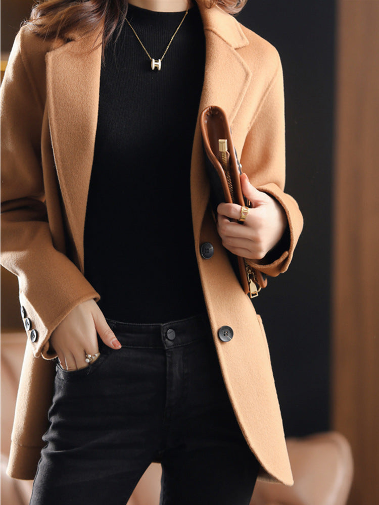 Heavy Wool Women's Coat Cloth Coat Wash Suit