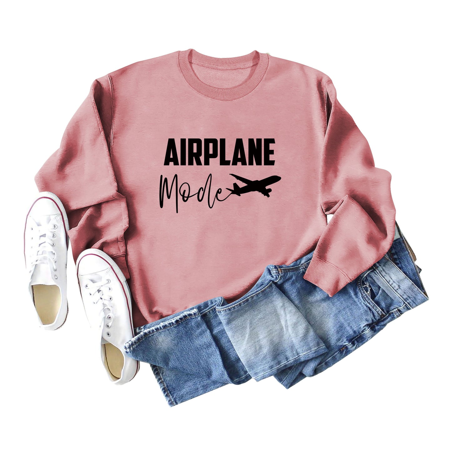 Airplane Letter Plus-Size Women's Fall And Winter Hoodie