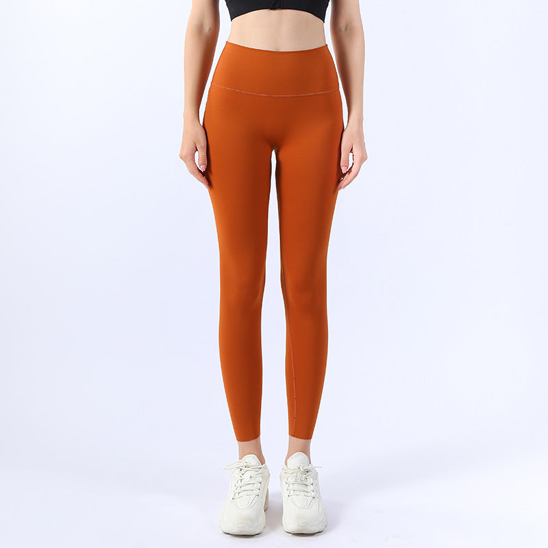 No Size Nude Yoga Pants Women's High-Waisted Lycra Sports Peach Butt Shark Pants Tight Fitness Can Be Cut Bottoms