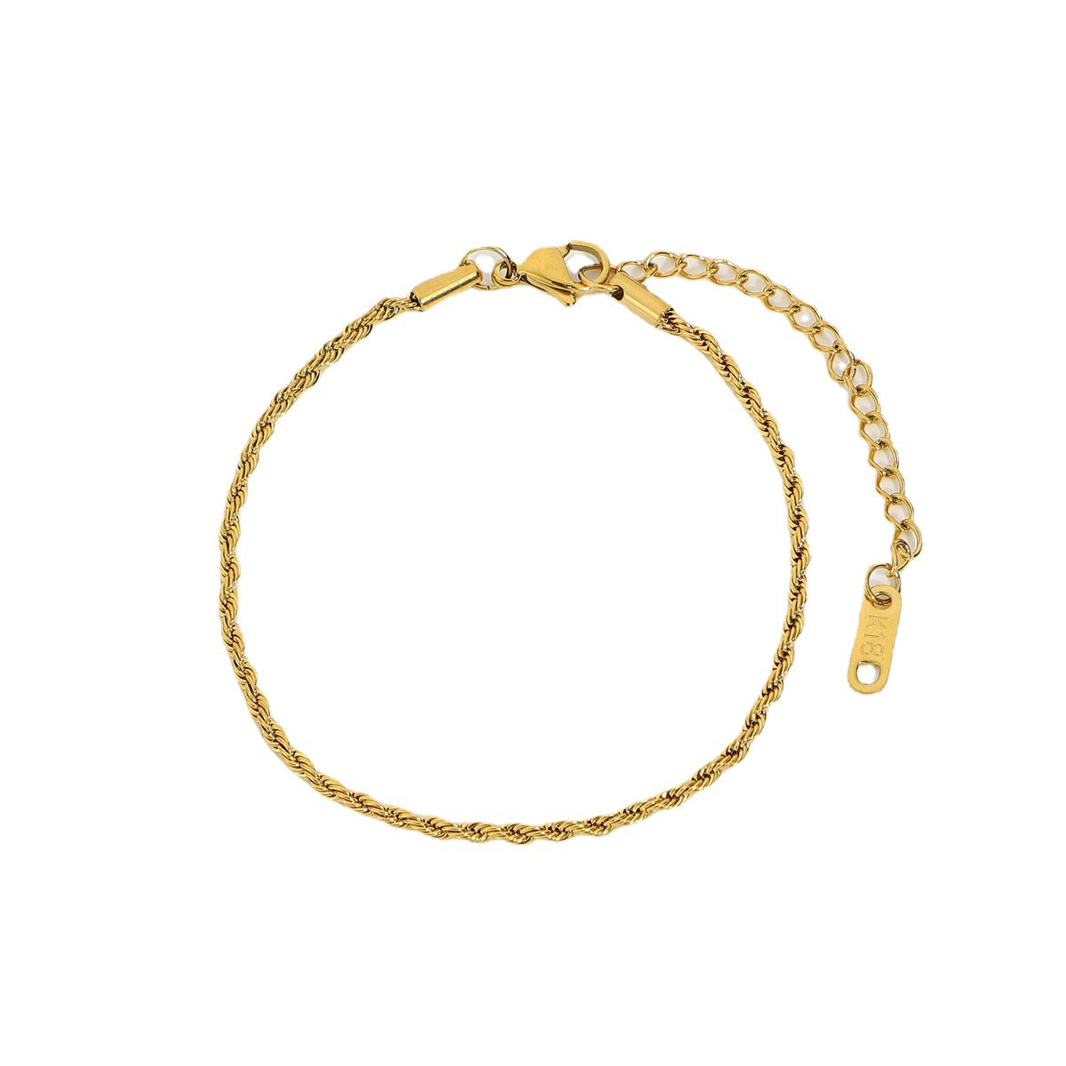 5pcs Classic Gold Rope Twist Bracelet Chic Jewelry 18K Gold Plated Stainless Steel Fashion Bracelet Jewelry Batch