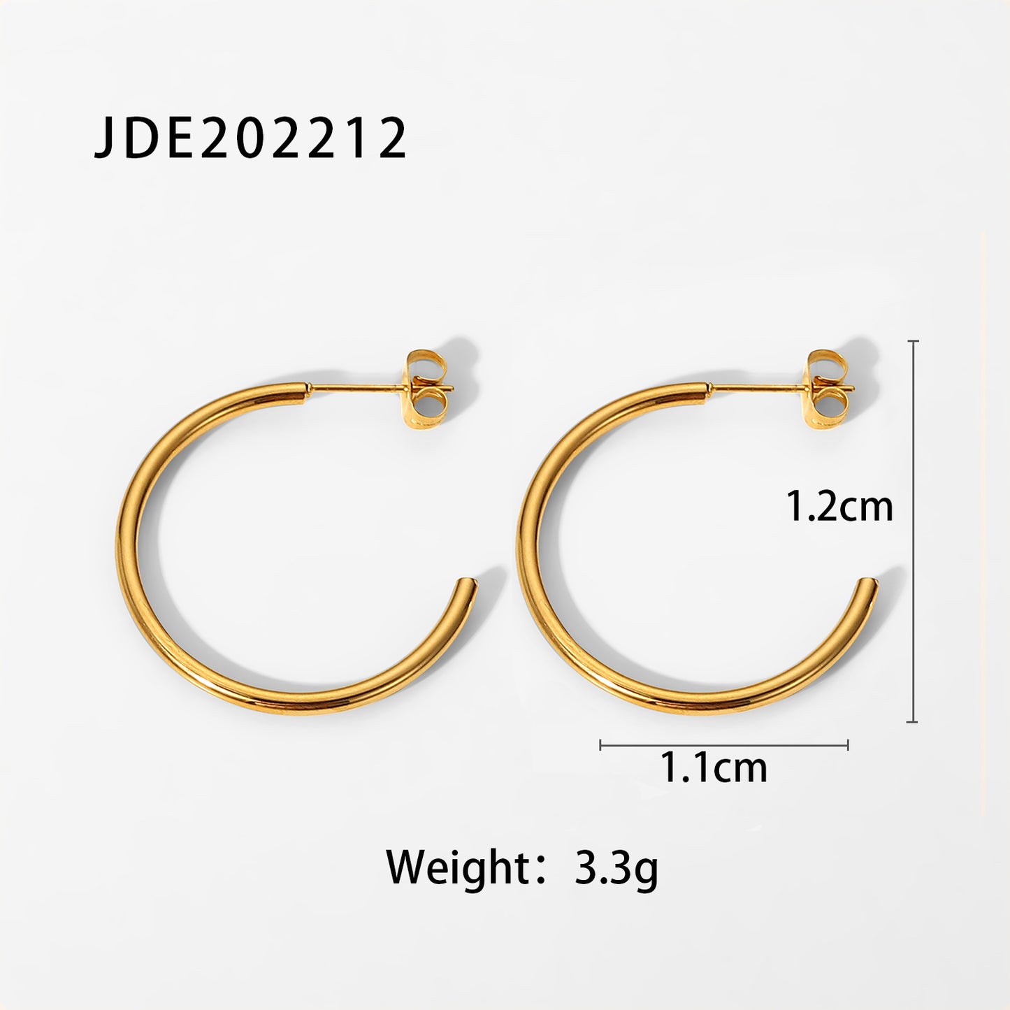 5pcs New Style Simple Earrings 18K Gold Stainless Steel Earrings Style C Type Titanium Steel Stud Earrings For Women