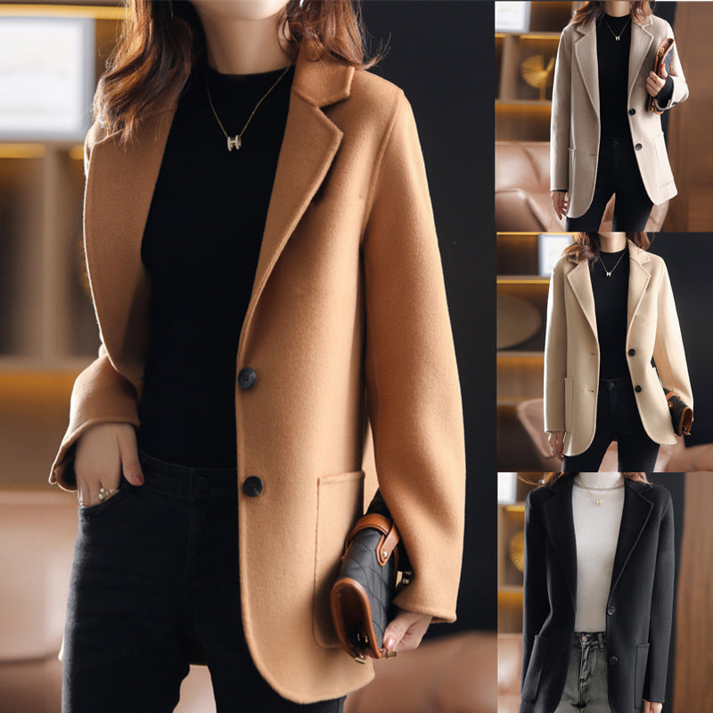 Heavy Wool Women's Coat Cloth Coat Wash Suit