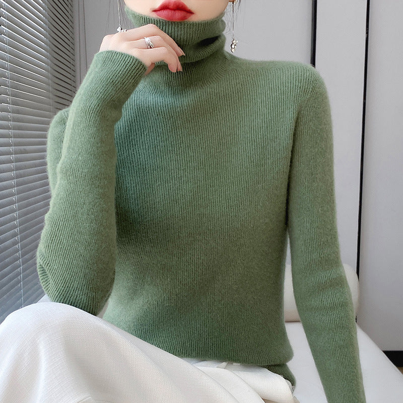 Seamless Turtleneck Cashmere Sweater Women's 100 Pure Wool Autumn/Winter Jumper With A Tight Stretch Cashmere Sweater With A Base