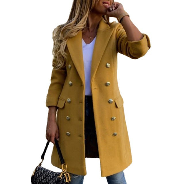 Autumn And Winter Woolen Coat Women's Tweed Coat