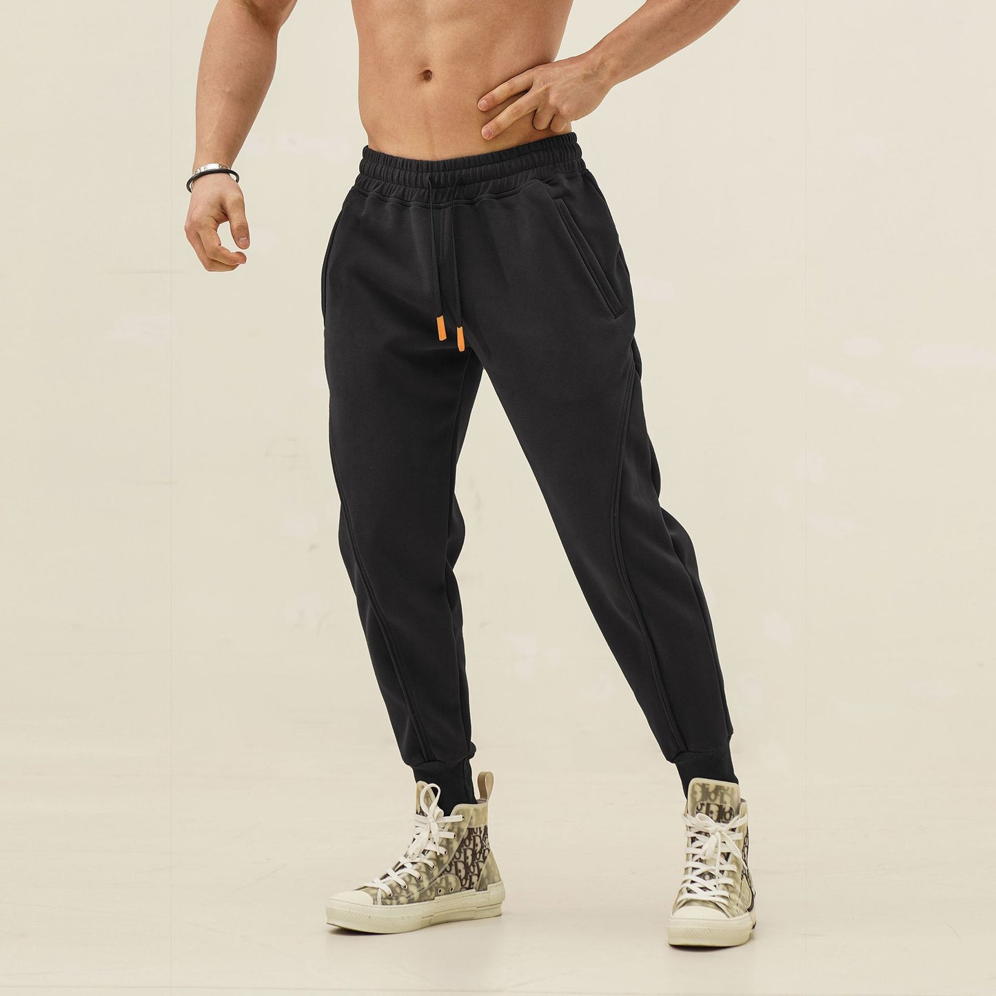 Autumn Sports Men's Running Fitness Daily Leisure With Training Compound Fabric Large Size Pants