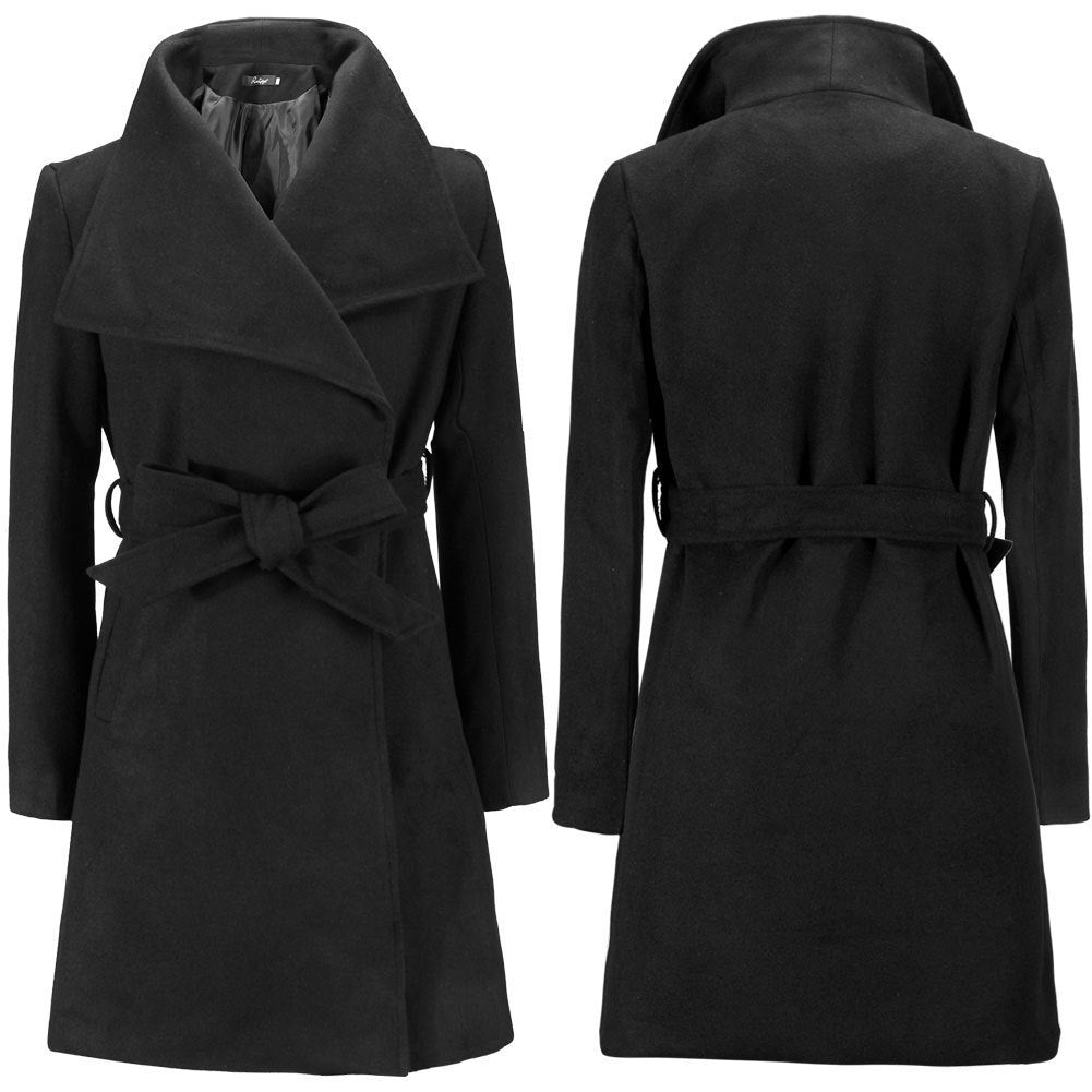 Autumn-Winter Female Woolen Coat In A Long Woolen Coat