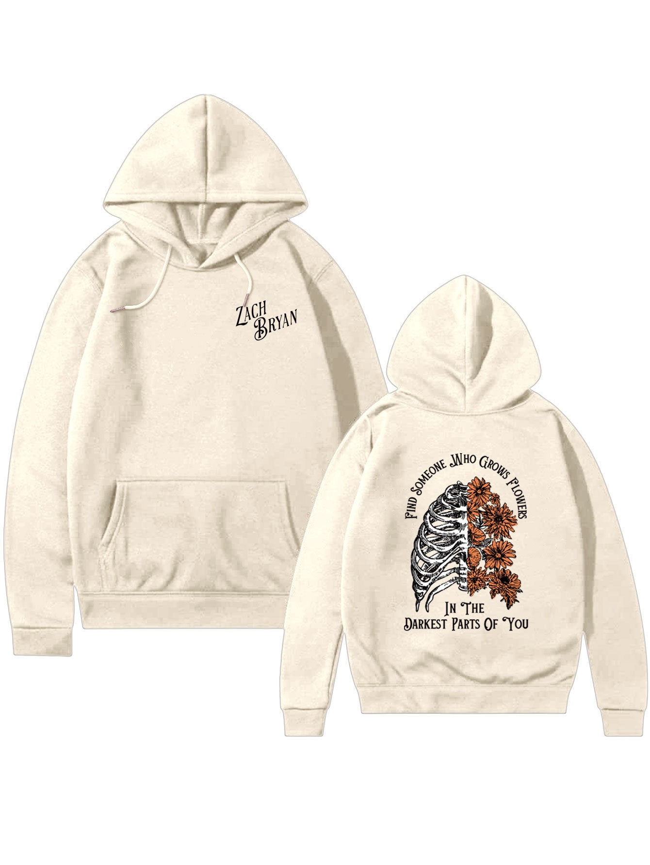 Fashion Print Find Someone Who Grows A Half-Floral Hoodie