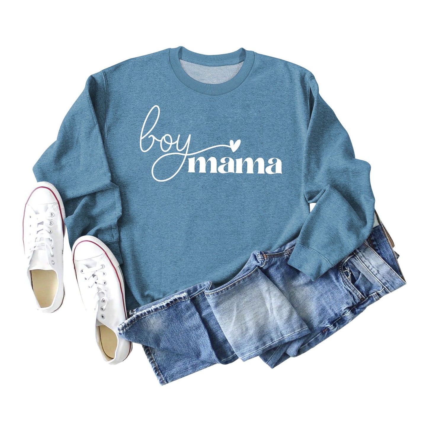 Boy Mama Simple Letters Ladies Fall Winter Hoodie Long Sleeves