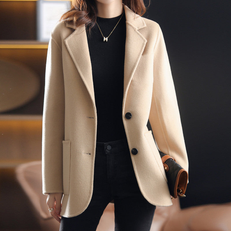 Heavy Wool Women's Coat Cloth Coat Wash Suit