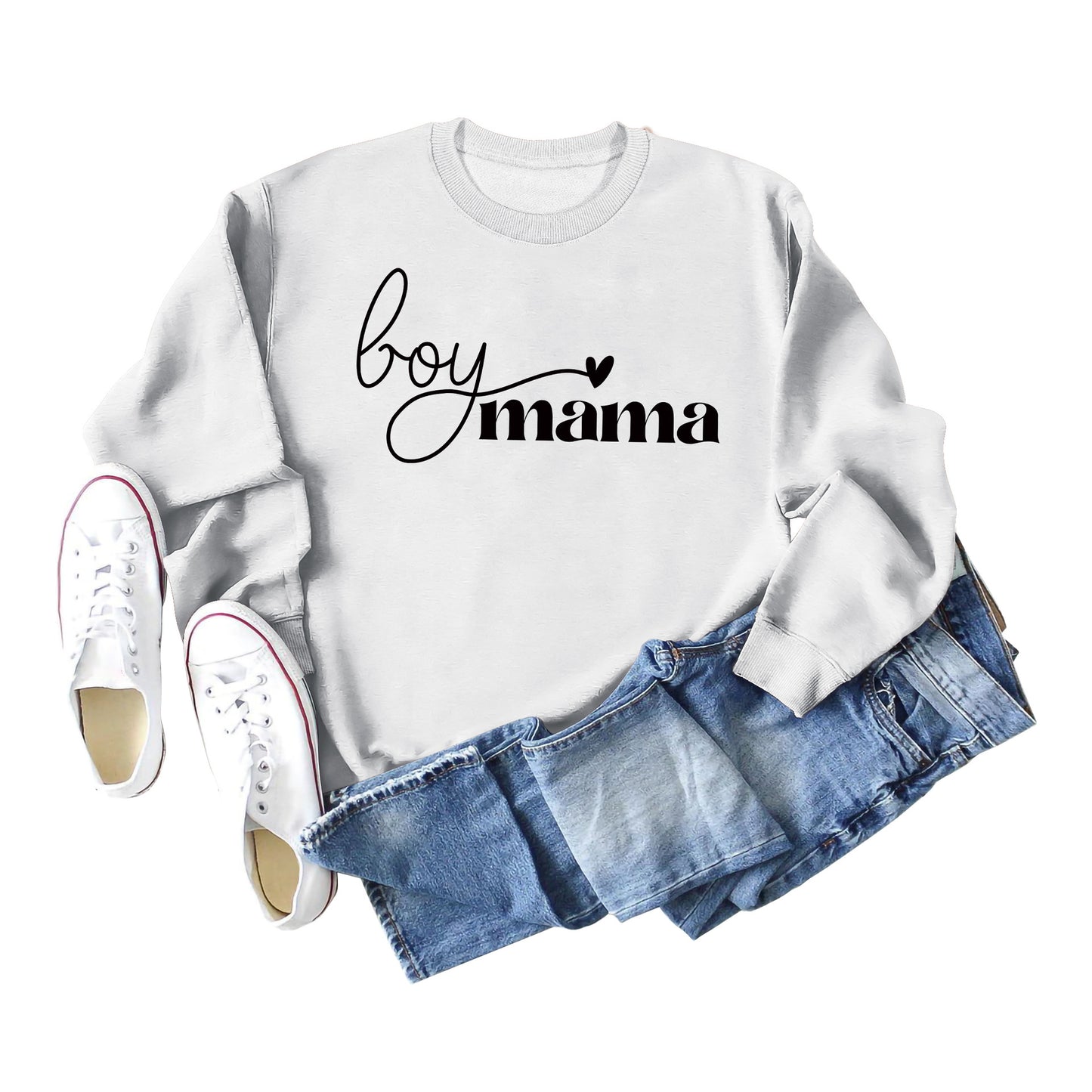 Boy Mama Simple Letters Ladies Fall Winter Hoodie Long Sleeves