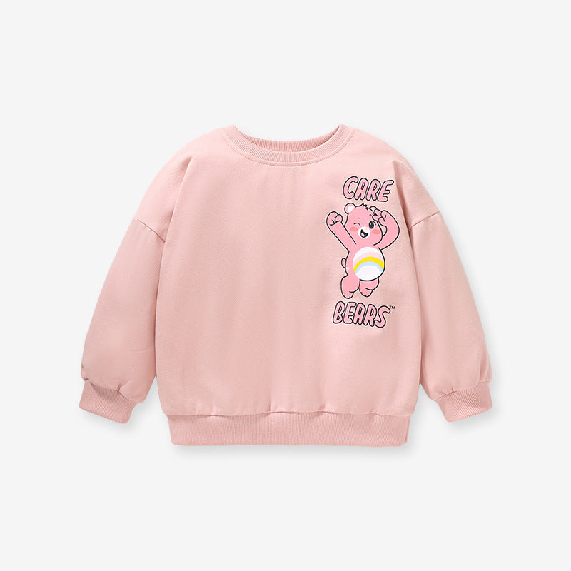 Long Sleeve Hoodie For Girls Printed Cute Pullover Hoodie Autumn Cotton Cartoon Children's Top