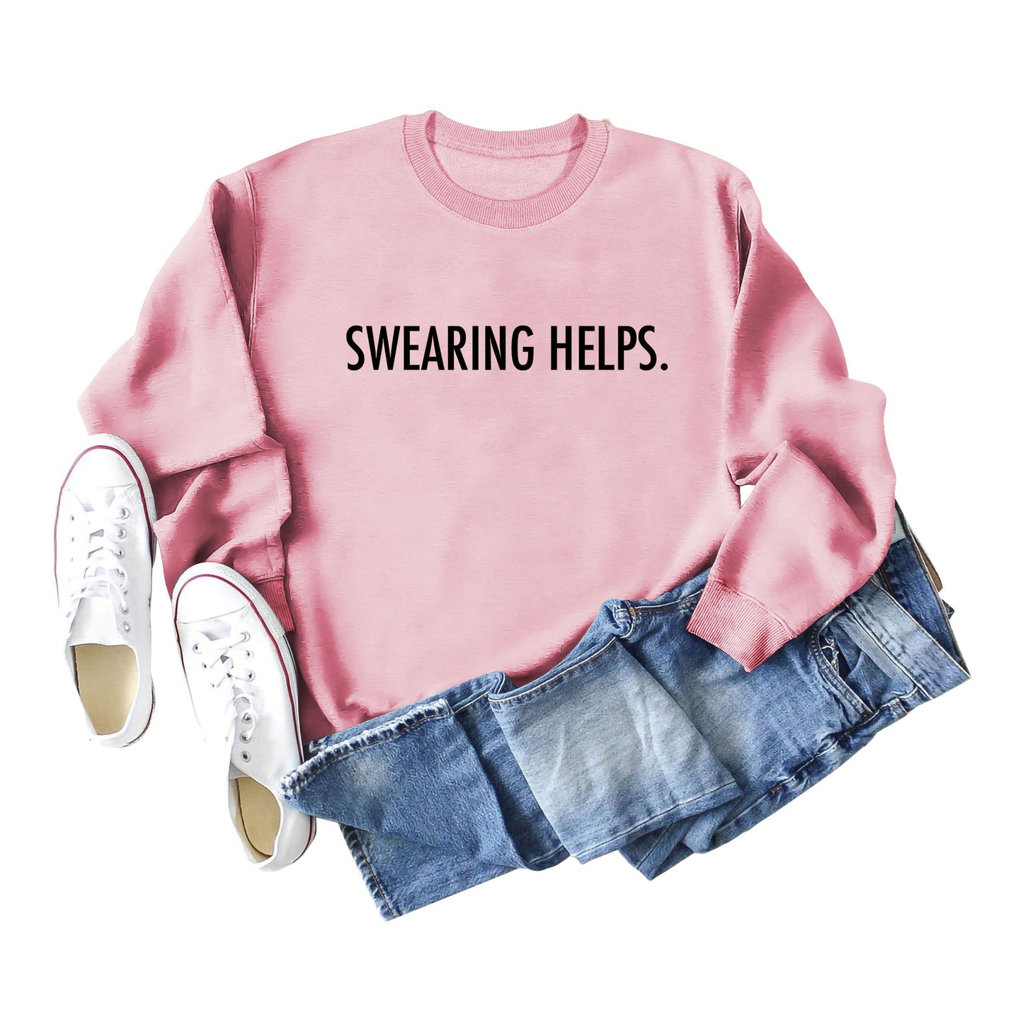 Fashion Swearing Helps Swearing A Printed Hoodie Long-Sleeved Top