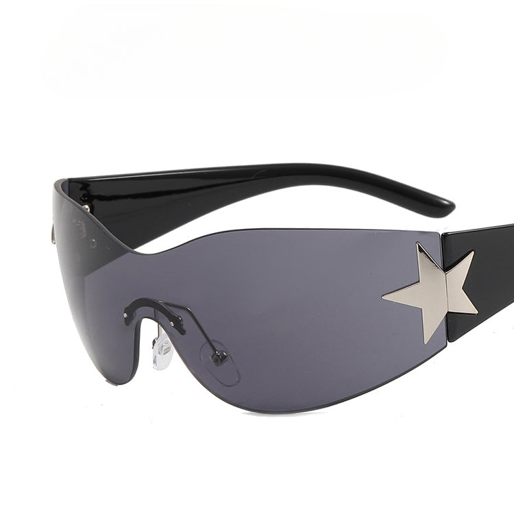 Frameless Pentacle Integrated Aviator Sunglasses New Y2K Millennium Spice Girls Sunshades