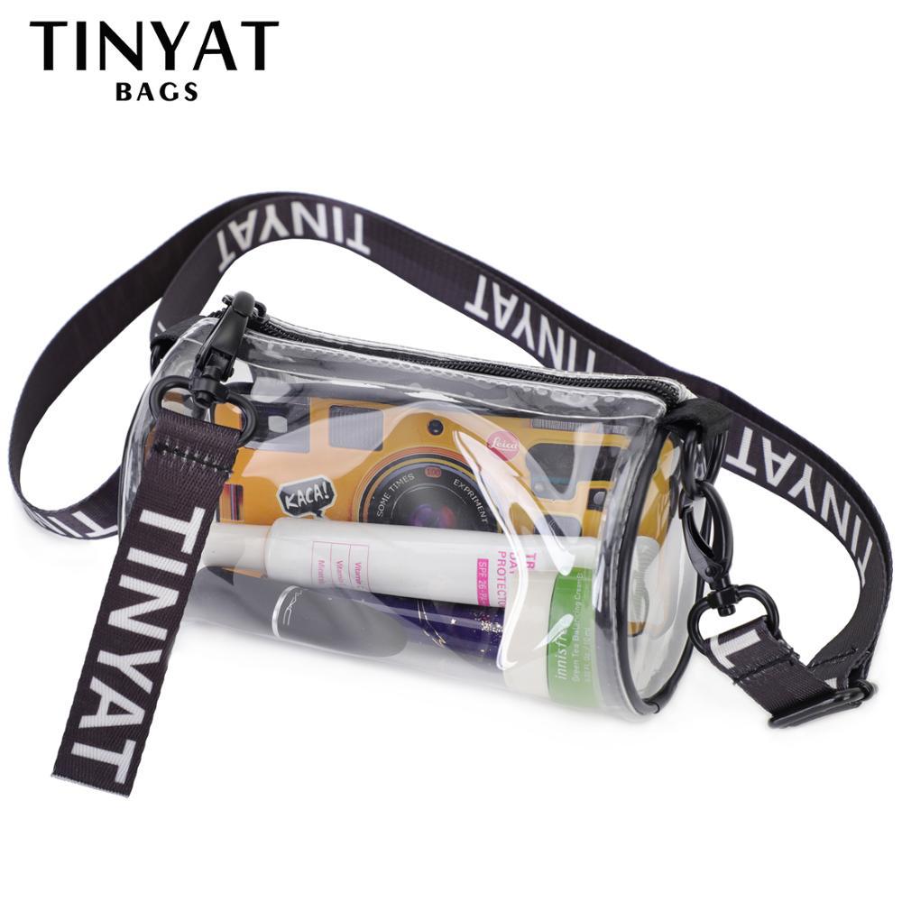 Transparent Bag New Fashion Waterproof Pvc Jelly Bag Women's Crossbody Bag Mini Cylinder Mobile Phone Bag