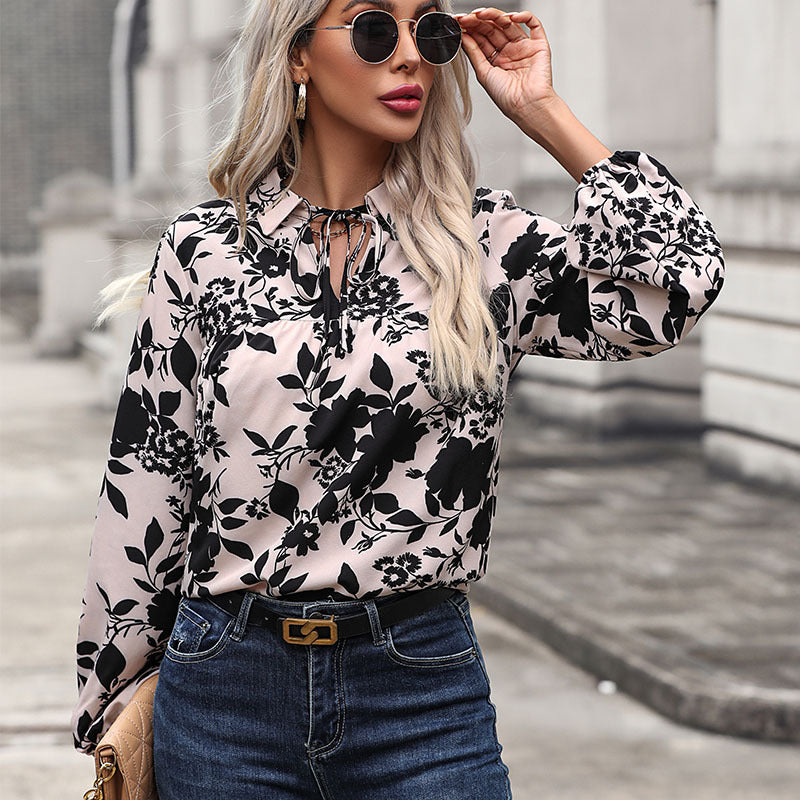 Autumn New Fashion Women's Dress Printed Shirt