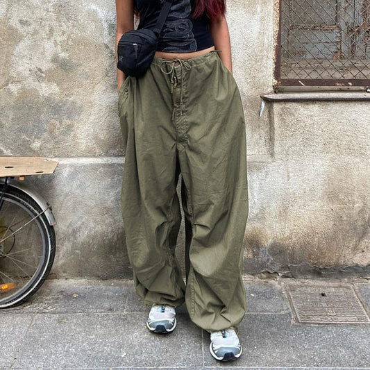 Autumn And Winter Women's New Pants Fashion Loose Low Waist Leisure Wide Leg Cargo Pants