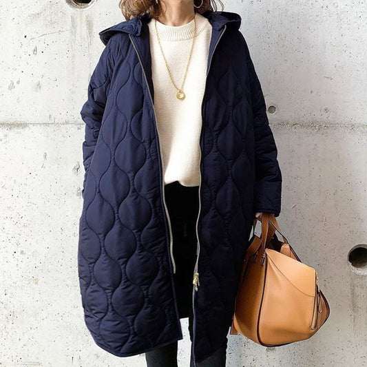 4 Color Women's Cotton-Padded Coat Autumn And Winter New Diamond-Shaped Lattice With Hat Cotton-Padded Coat Blouse