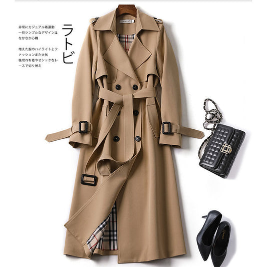 Slim New Classic Temperament Trench Coat Female Over The Knee In The Long Version Of Loose Small Popular Coat Coat