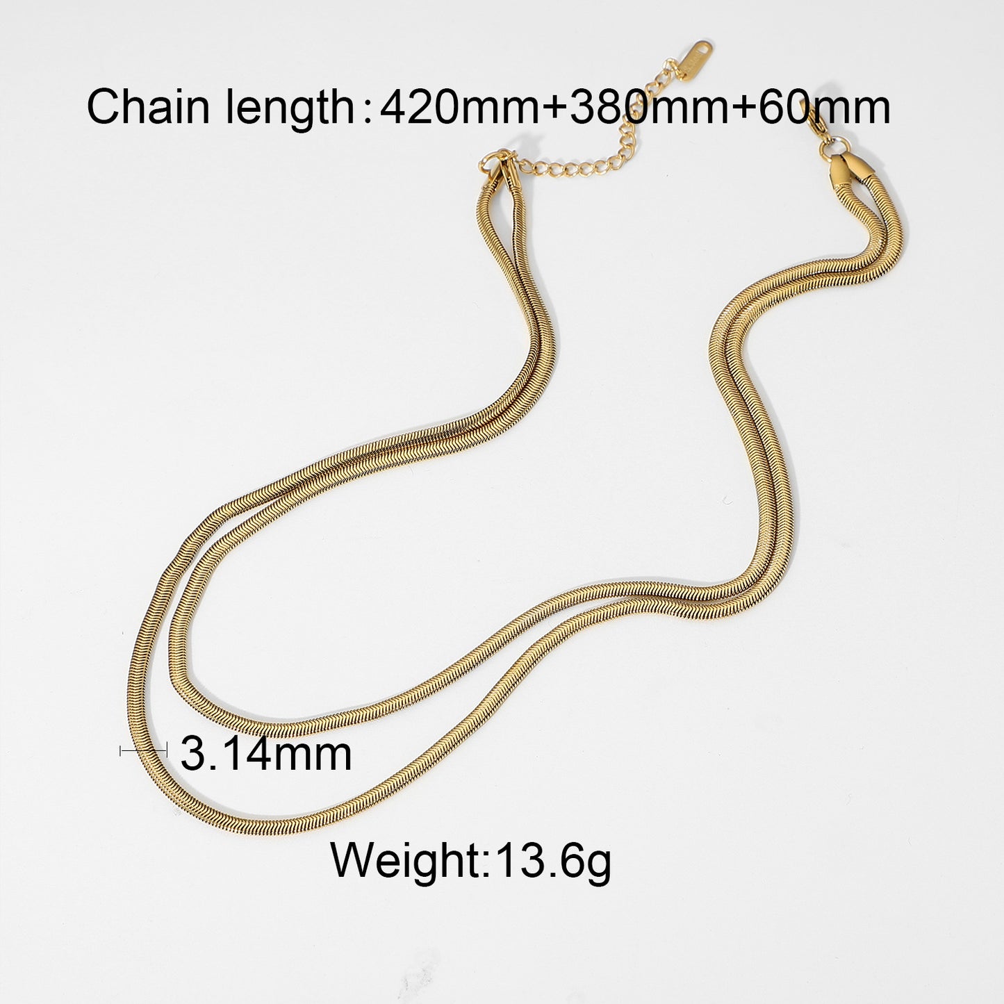 5pcs Thick Twist Miami Cuban Chain Necklace 18K Gold-Plated Pvd Stainless Steel Necklace Snake Rope Chain For Men Women Hip Hop Chain