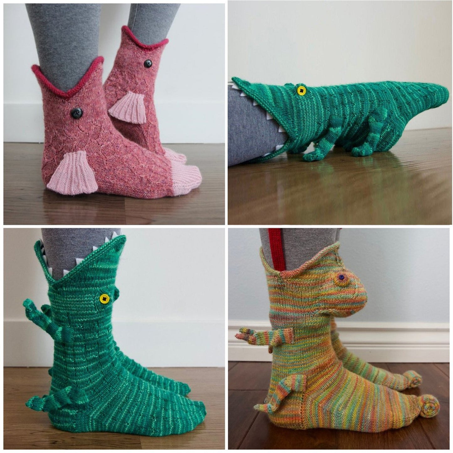 Knit Crocodile Socks Christmas Knit Crocodile Socks Shark Socks Thick Thermal Socks