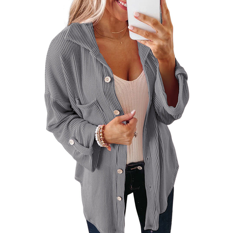 Summer New Solid Color Thread Knitted Cardigan Women Casual With Curly Edge Long Sleeve Coat Women