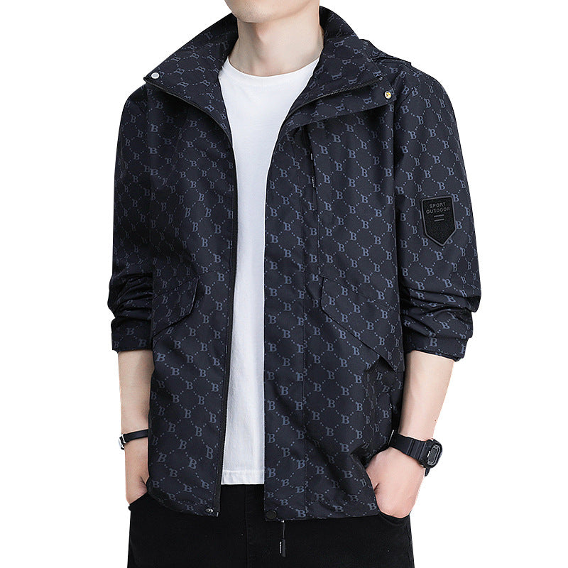 Autumn Jacket Men's Functional Overalls Jacket Men's Windstorm Jacket Outdoor Sports B Letter Top