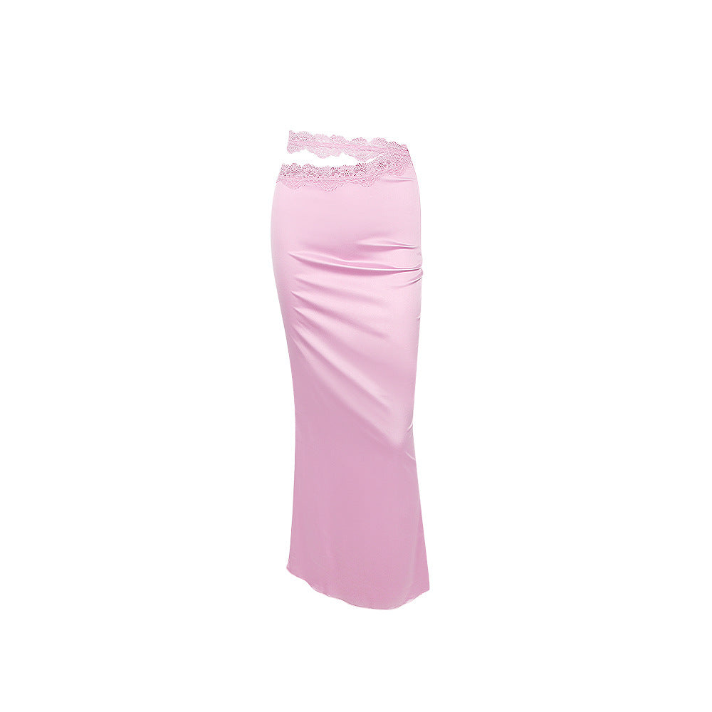 Early Autumn Women's Color Ding Tight Sexy Package Hip Fishtail Skirt Color Temperament Long Skirt