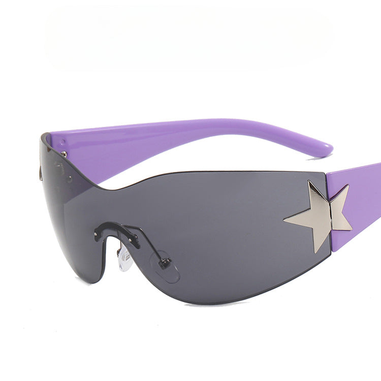 Frameless Pentacle Integrated Aviator Sunglasses New Y2K Millennium Spice Girls Sunshades