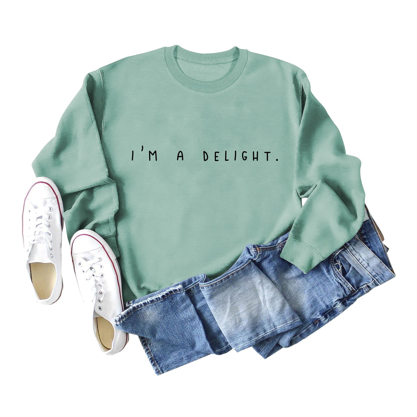 I'm A Delight Crewneck Long Sleeve Hoodie