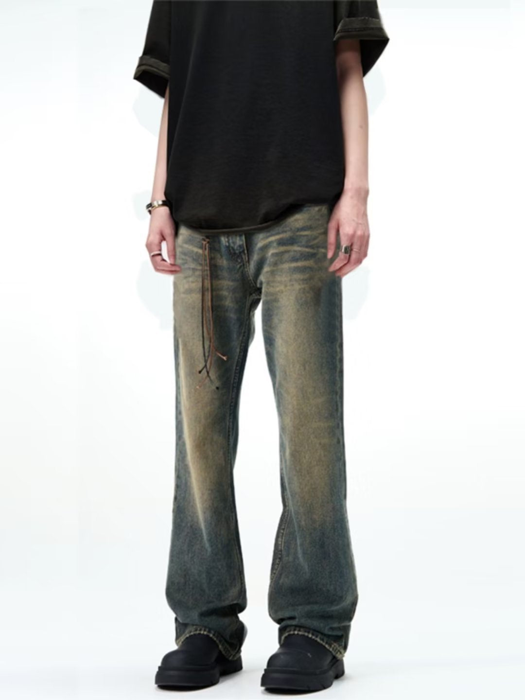 Straight Leg Micro-Cut Jeans Street Pants