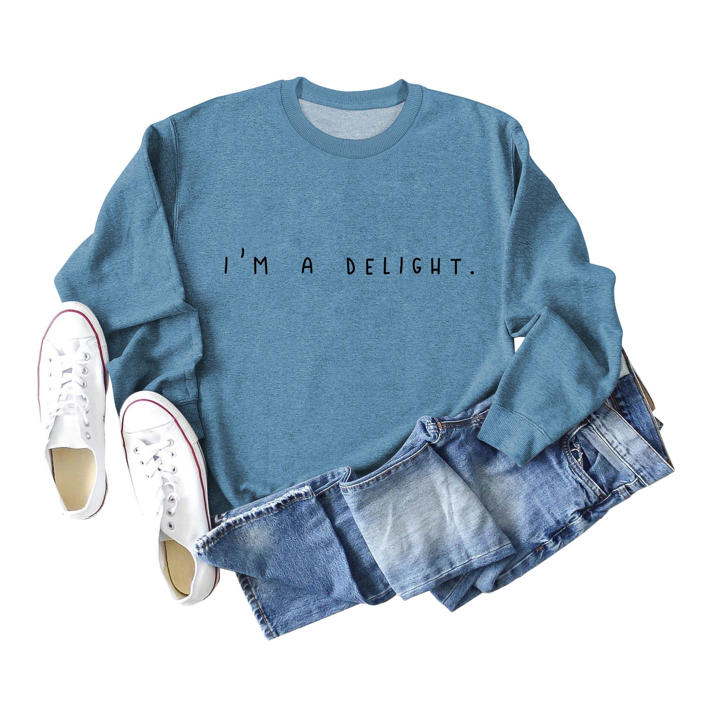 I'm A Delight Crewneck Long Sleeve Hoodie