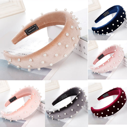 5 pcs Fleece Nail Zhuhai Wool Circle Headband Multi-Color Wide Edge Women's Jewelry Solid Color Head Buckle