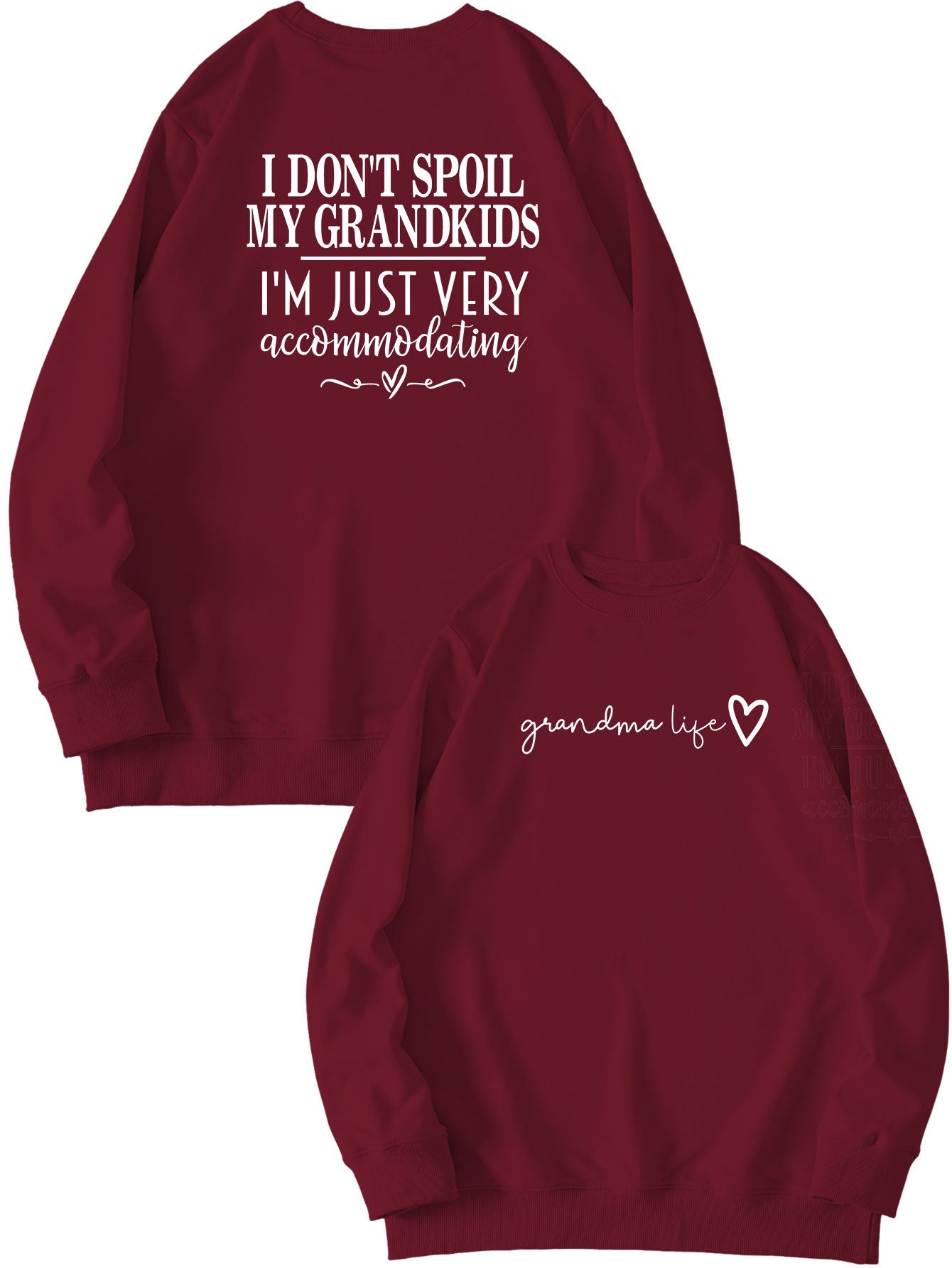 I Don't Spoil My Grandkids. Letter-Printed Hoodie With Long Sleeves