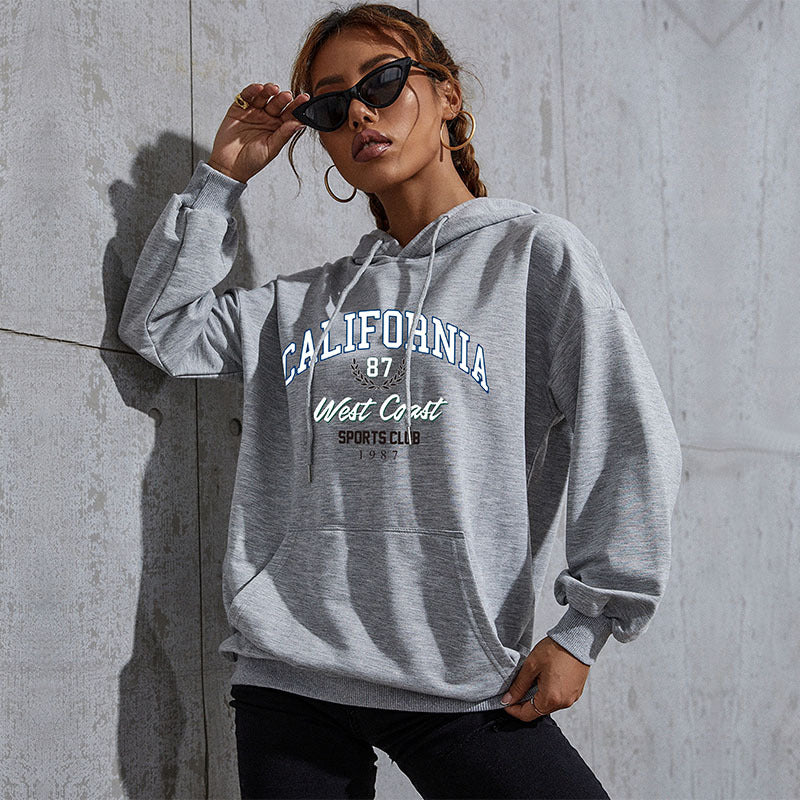 New Autumn And Winter Leisure Sports Hoodie Women's Letter Printed Hoodie